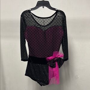 Elegant Black and Pink kids jazz costume